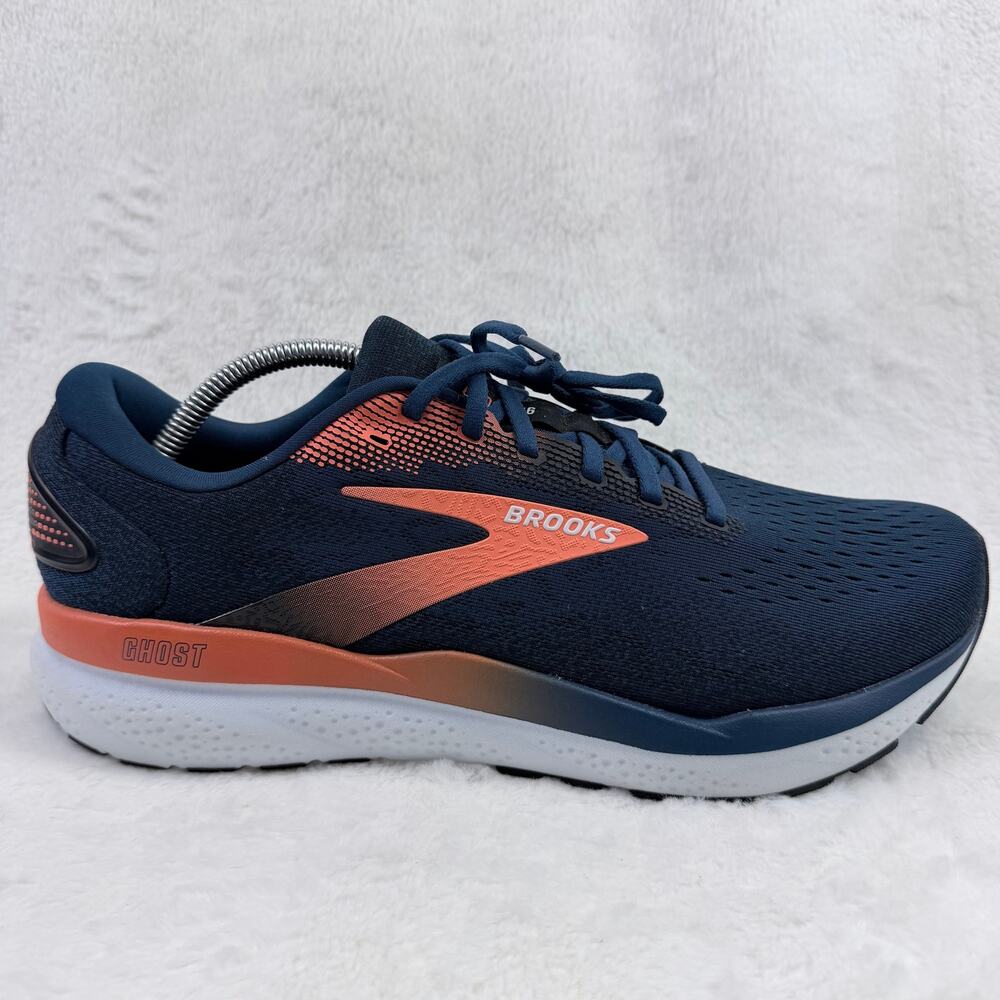 Brooks Ghost 16 Mens Running Shoes Blue Opal Black Nasturtium Size 12 D Sneaker